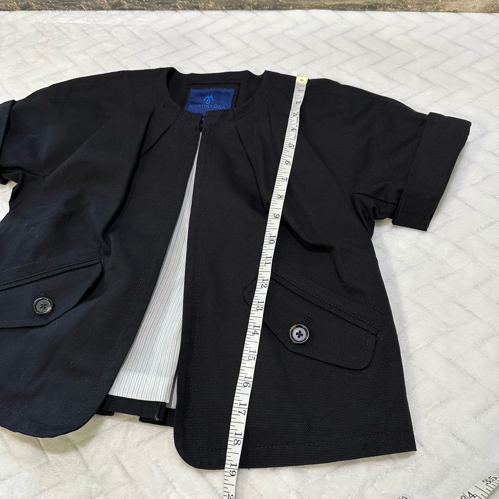 Euc $78 Martin & + And Osa Suit Coat Jacket Blazer Black Short Cuff Sleeve 2 XS - Picture 12 of 14